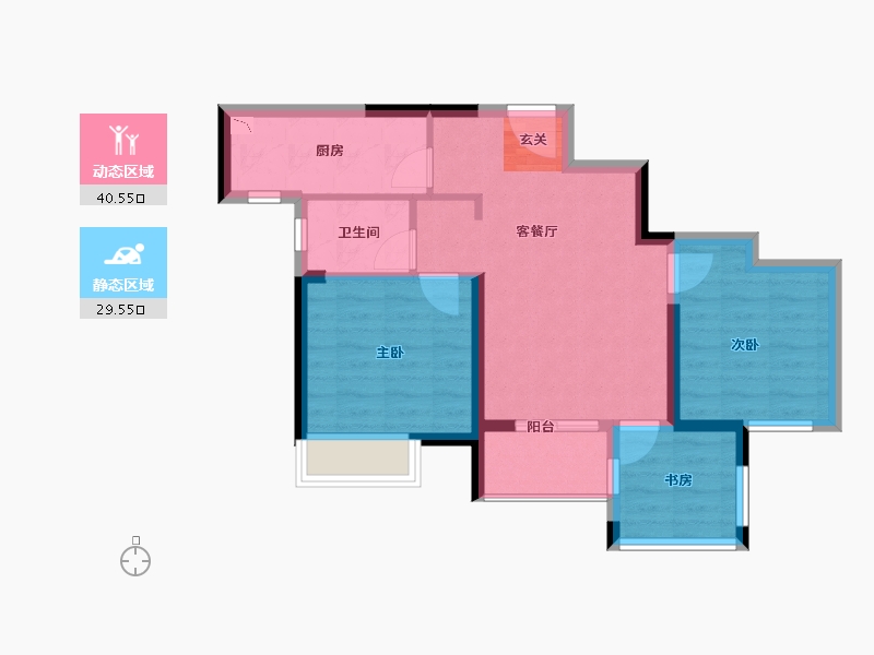 江苏省-无锡市-华宇观澜华府-61.99-户型库-动静分区