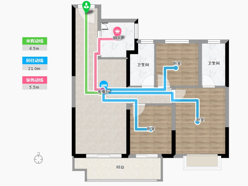 江苏省-宿迁市-钟吾·正荣府-92.00-户型库-动静线