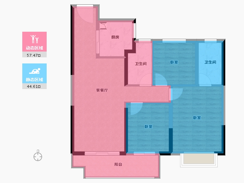 江苏省-宿迁市-钟吾·正荣府-92.00-户型库-动静分区