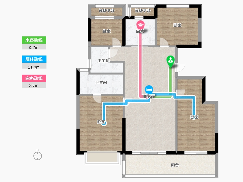 浙江省-宁波市-金辉·辉逸云庭-106.00-户型库-动静线