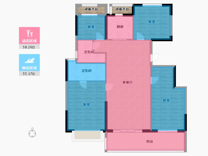 浙江省-宁波市-金辉·辉逸云庭-106.00-户型库-动静分区