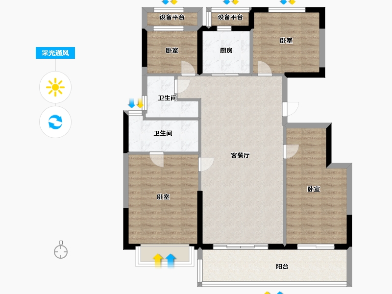 浙江省-宁波市-金辉·辉逸云庭-106.00-户型库-采光通风