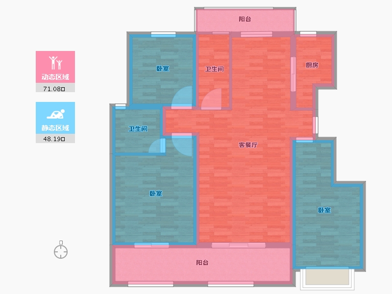 安徽省-淮南市-淮南·文商城-107.00-户型库-动静分区