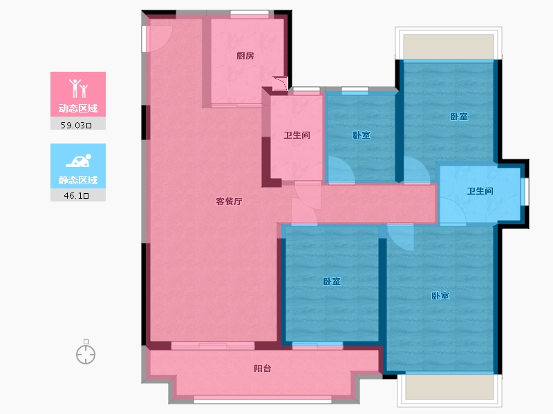 江苏省-镇江市-绿地·翠园-93.55-户型库-动静分区