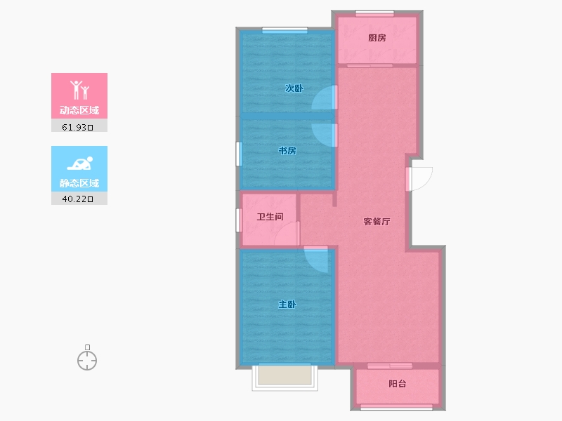 江苏省-徐州市-盛世阳光华庭-91.66-户型库-动静分区