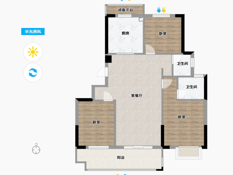 浙江省-宁波市-武岭悦府-92.10-户型库-采光通风