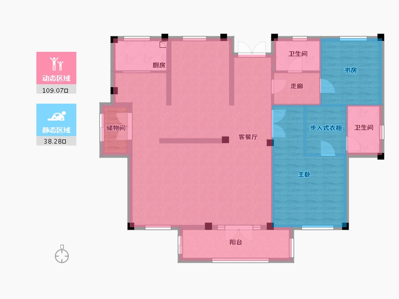 浙江省-宁波市-十里春风-134.48-户型库-动静分区