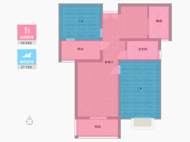 江苏省-淮安市-神龙盛唐学府-74.40-户型库-动静分区