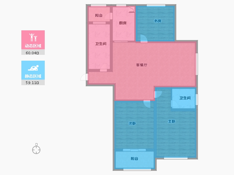 江苏省-徐州市-盛世阳光华庭-105.69-户型库-动静分区