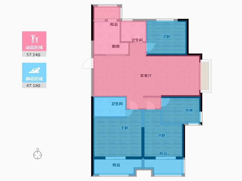 江苏省-淮安市-恒大名都-112.00-户型库-动静分区