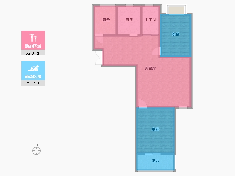 江苏省-淮安市-神龙盛唐学府-84.79-户型库-动静分区