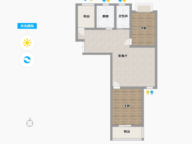 江苏省-淮安市-神龙盛唐学府-84.79-户型库-采光通风