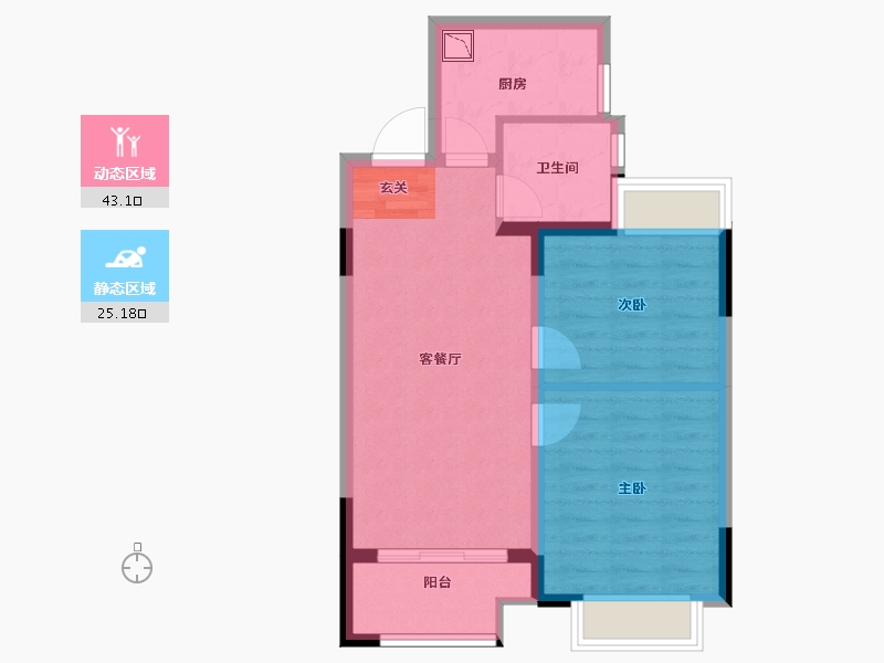 江苏省-无锡市-融侨观邸-61.00-户型库-动静分区