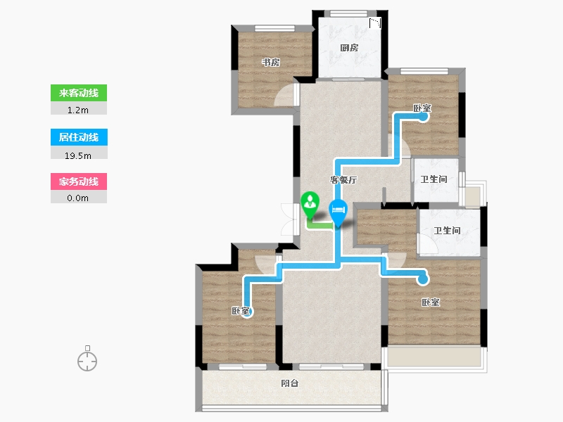 浙江省-杭州市-润枫东润紫园-104.00-户型库-动静线