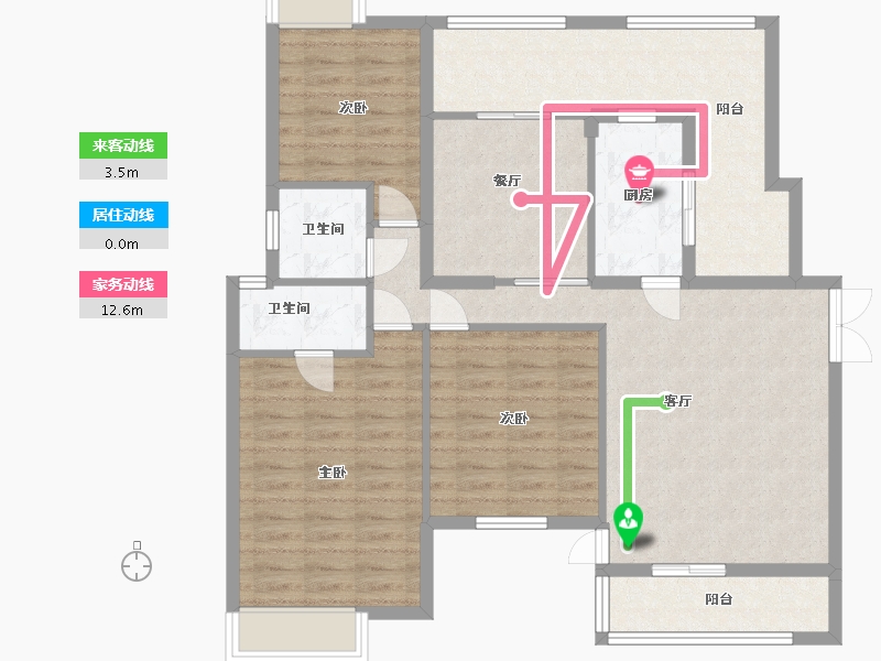 江苏省-淮安市-红豆国际城-105.50-户型库-动静线