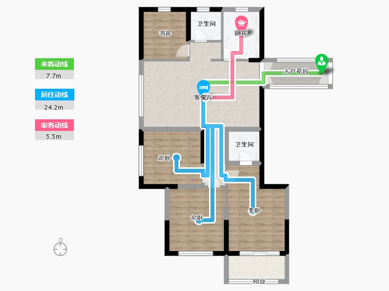 江苏省-盐城市-明新半岛花园-91.00-户型库-动静线