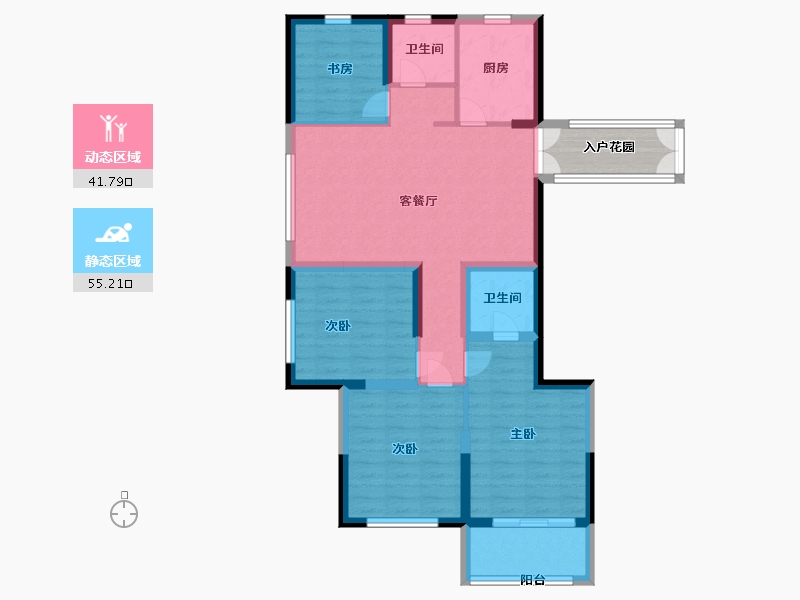 江苏省-盐城市-明新半岛花园-91.00-户型库-动静分区