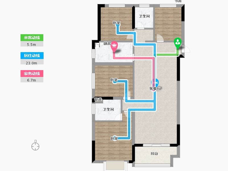 浙江省-宁波市-弘润中鑫广场-92.80-户型库-动静线