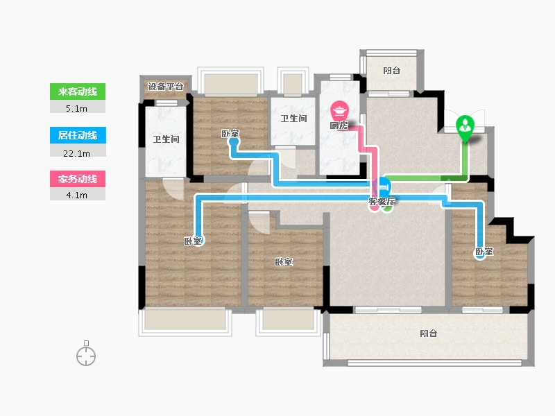 江苏省-镇江市-美的·君兰悦-109.01-户型库-动静线