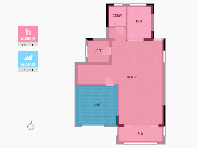 江苏省-镇江市-绿地·翠园-74.31-户型库-动静分区