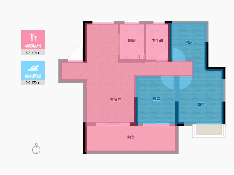 安徽省-合肥市-招商雍和府-73.16-户型库-动静分区