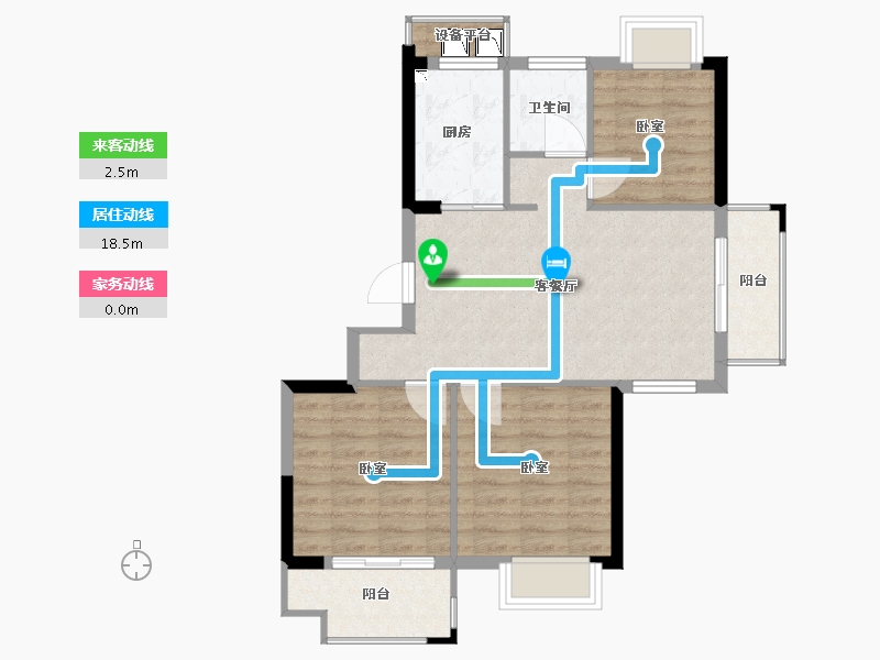 浙江省-宁波市-武岭悦府-72.04-户型库-动静线