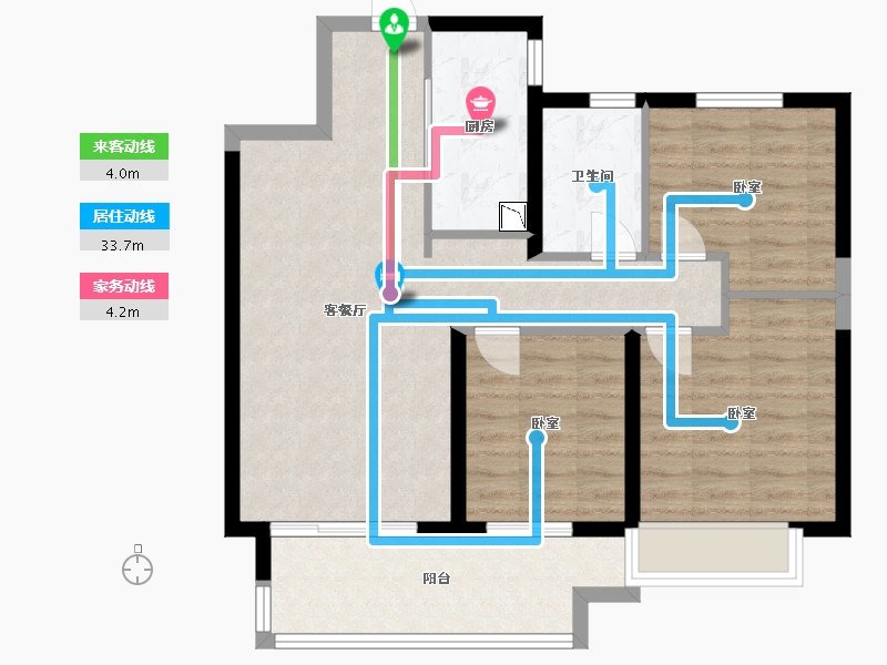 江苏省-镇江市-美的·君兰悦-79.77-户型库-动静线