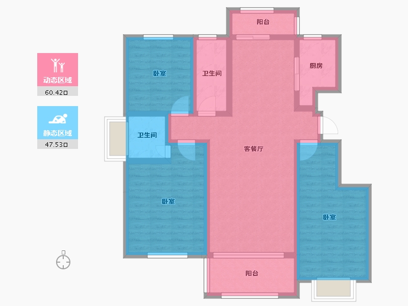 安徽省-淮南市-淮南·文商城-95.51-户型库-动静分区