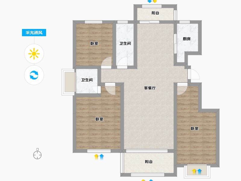 安徽省-淮南市-淮南·文商城-95.51-户型库-采光通风