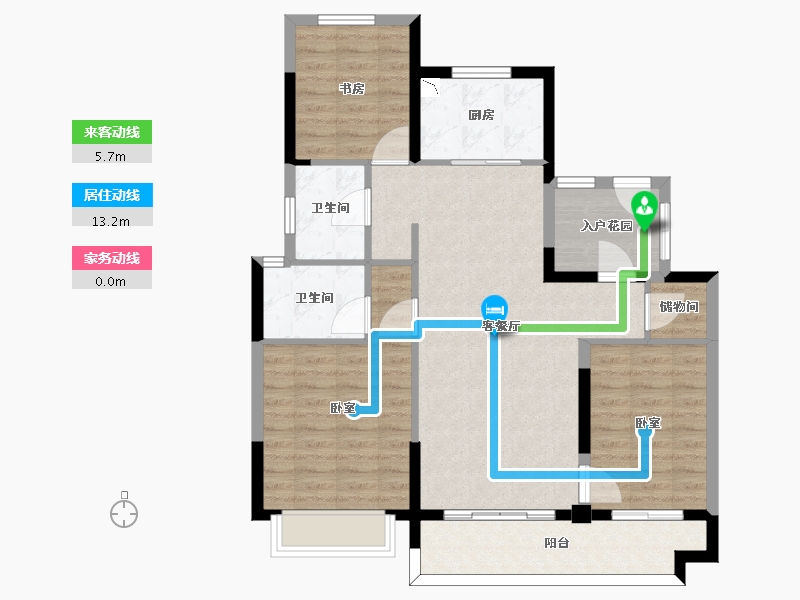 浙江省-宁波市-月桂府-96.00-户型库-动静线