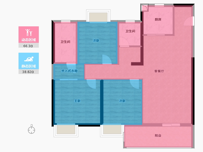 江苏省-南通市-湖光映月-94.00-户型库-动静分区