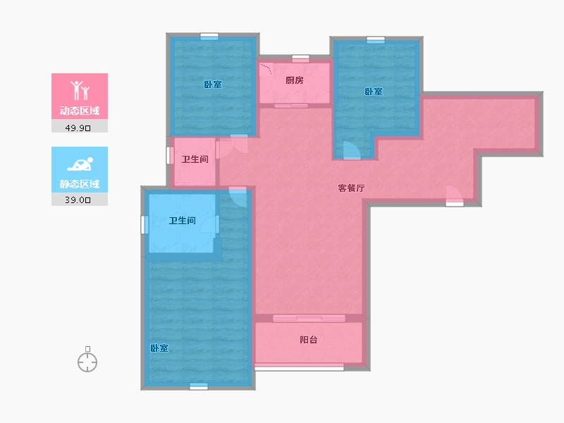 浙江省-温州市-德信阳光城君宸府-77.82-户型库-动静分区