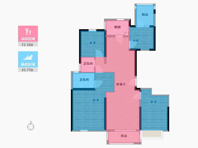 浙江省-温州市-德信阳光城君宸府-104.01-户型库-动静分区