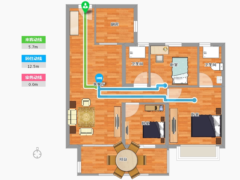 江苏省-盐城市-碧桂园凤凰城-88.01-户型库-动静线