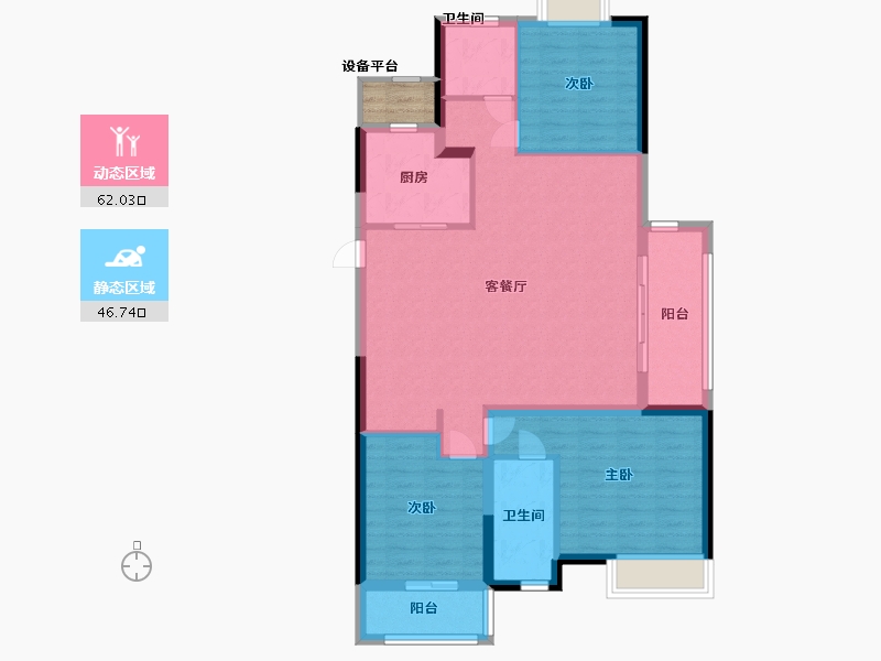 江苏省-南通市-湖光映月-100.00-户型库-动静分区