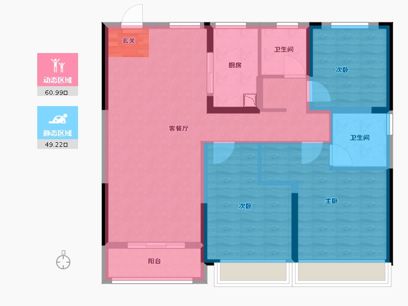 浙江省-台州市-森语苑-98.73-户型库-动静分区