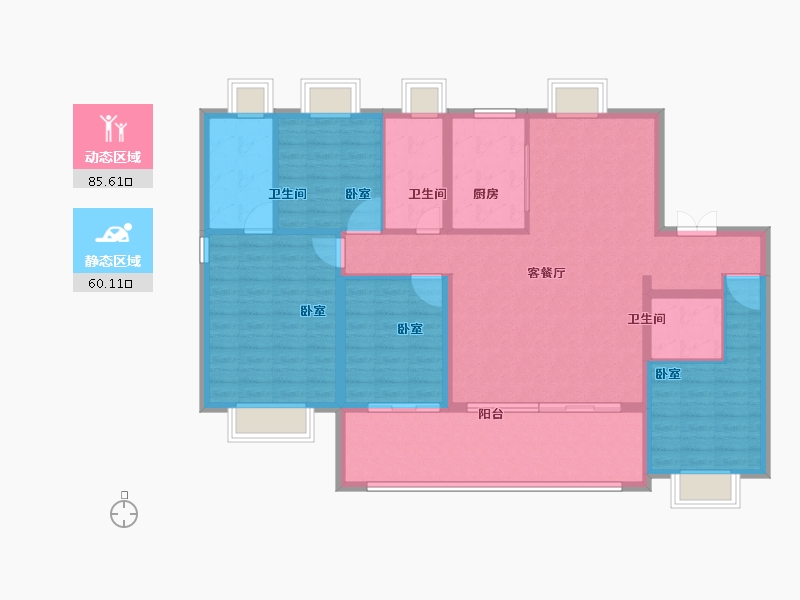 安徽省-合肥市-阳光城檀悦-132.00-户型库-动静分区