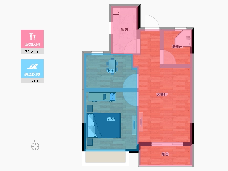 安徽省-马鞍山市-蓝城陶然里-52.01-户型库-动静分区