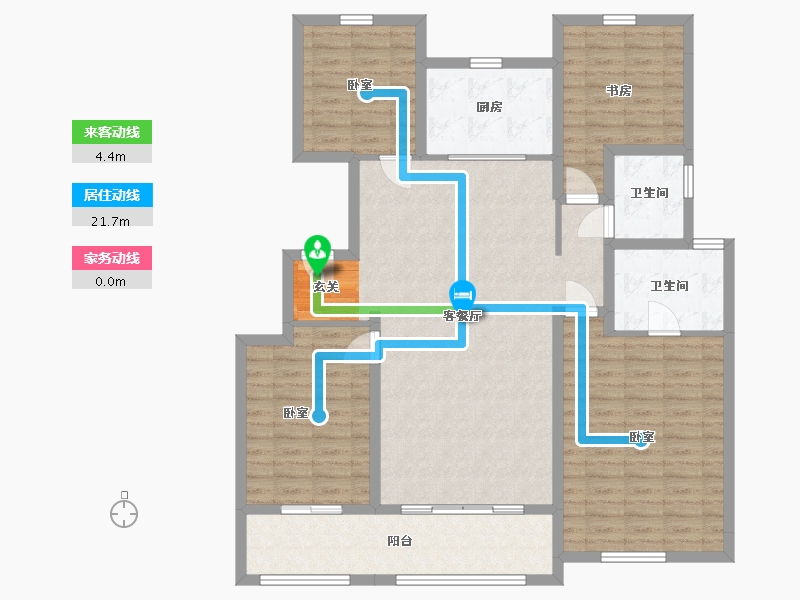 浙江省-嘉兴市-龙湖春江天玺-126.26-户型库-动静线