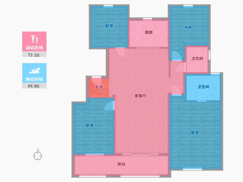 浙江省-嘉兴市-龙湖春江天玺-126.26-户型库-动静分区