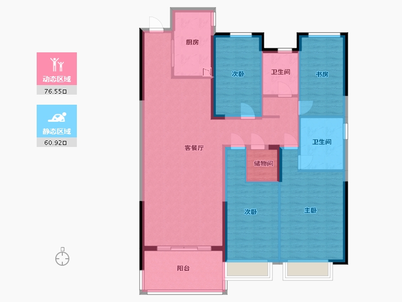 江苏省-淮安市-恒大名都-124.20-户型库-动静分区