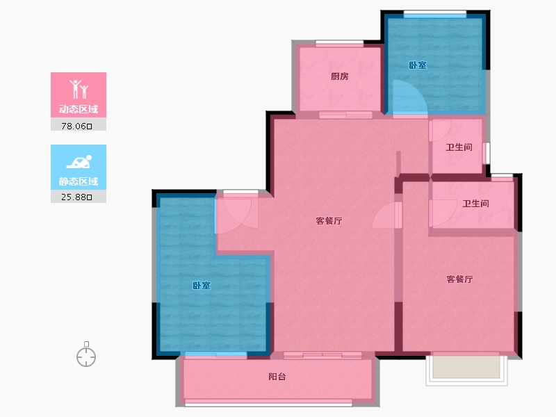 宁夏回族自治区-银川市-旭辉·江南学府-93.00-户型库-动静分区