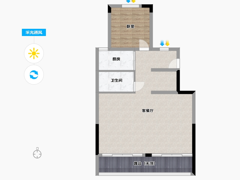 浙江省-宁波市-融创涌宁府-76.49-户型库-采光通风