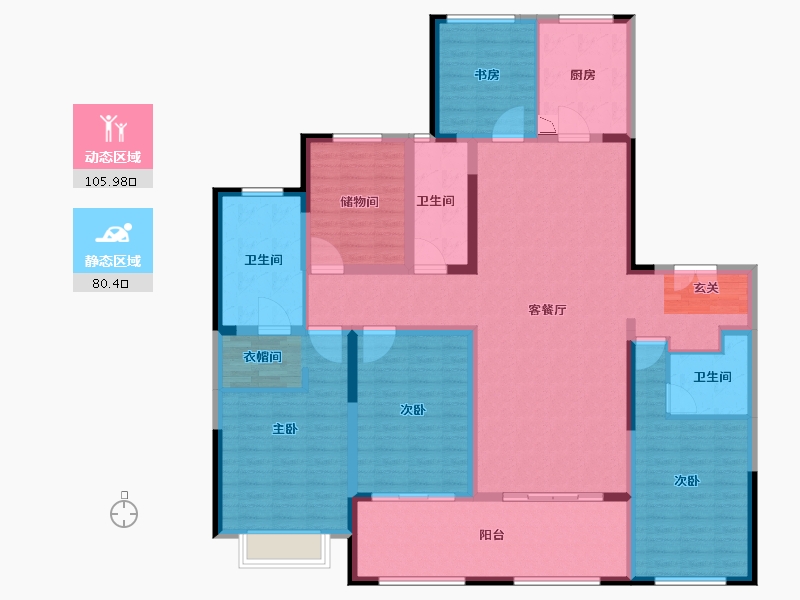 江苏省-常州市-新城公馆龙耀-167.72-户型库-动静分区