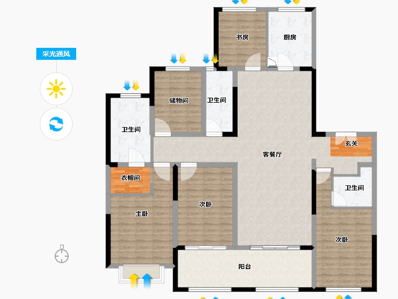 江苏省-常州市-新城公馆龙耀-167.72-户型库-采光通风