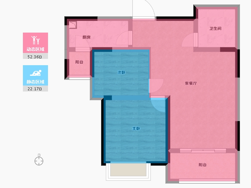 江苏省-盐城市-翰庭雅苑-65.98-户型库-动静分区