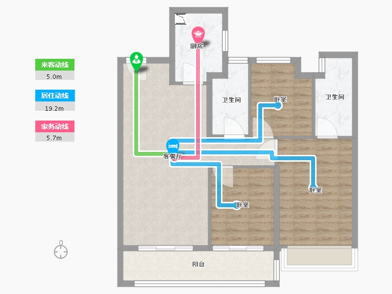 江苏省-苏州市-金地自在春晓花园-84.78-户型库-动静线