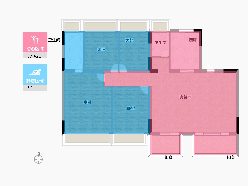 安徽省-马鞍山市-碧桂园含城世家-111.99-户型库-动静分区