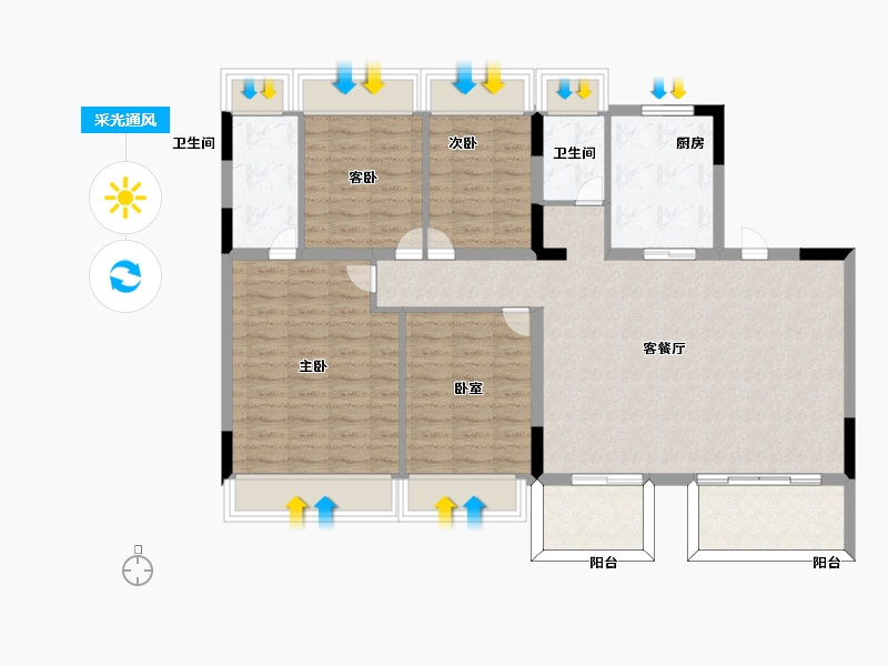 安徽省-马鞍山市-碧桂园含城世家-111.99-户型库-采光通风