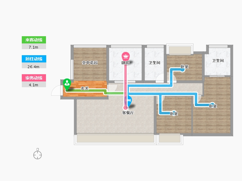 江苏省-泰州市-茂业天地-110.10-户型库-动静线